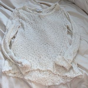 Feel the Piece White crochet sweater